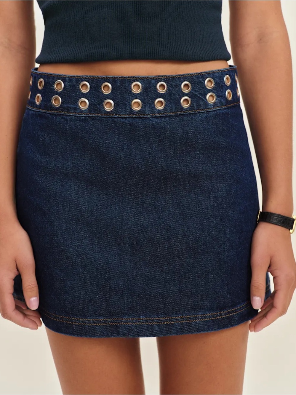 Reformation Jaylene Denim Mini Skirt 4